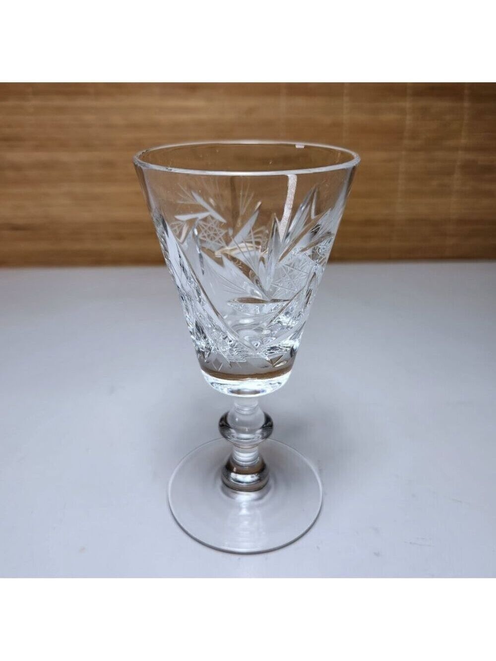 Pinwheel Pattern Cordial Sherry Glass Vintage Cut Crystal Bohemian